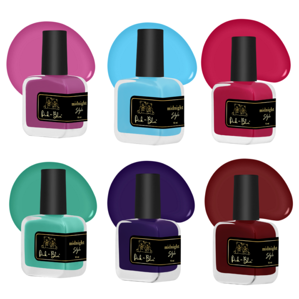 MIDNIGHT Magic Nail Polish Set | Long Lasting & High Gloss Effect | 10ml | Set of 6 - Image 7