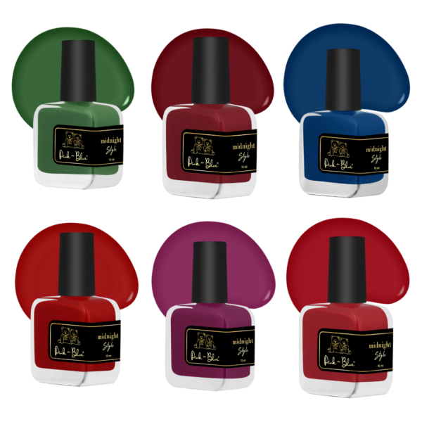 MIDNIGHT Magic Nail Polish Set | Long Lasting & High Gloss Effect | 10ml | Set of 6 - Image 8