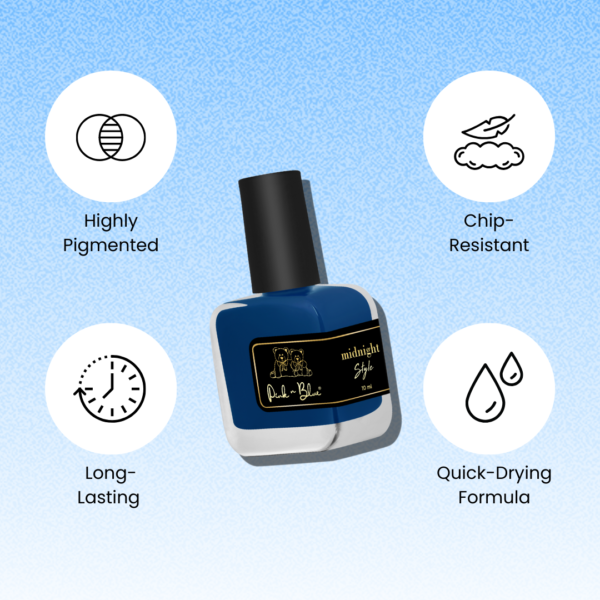 MIDNIGHT Magic Nail Polish Set | Long Lasting & High Gloss Effect | 10ml | Set of 6 - Image 4