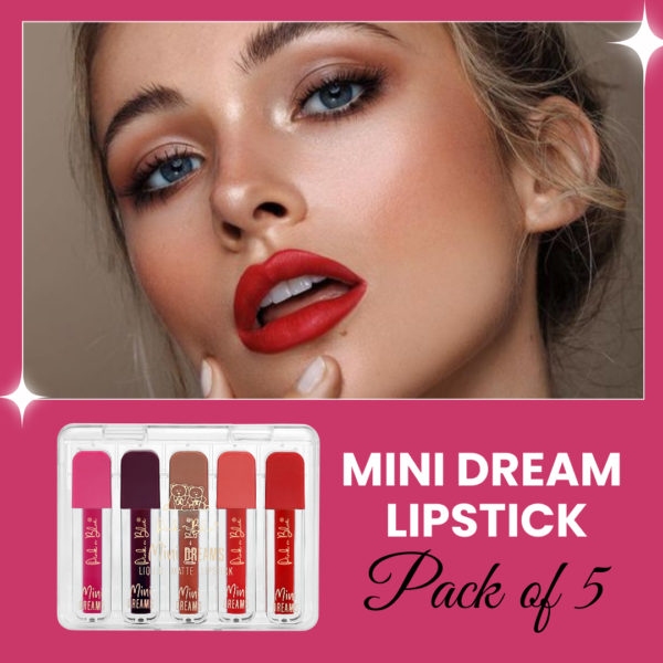 Mini Dreams Liquid Matte Lipstick | Non Transfer | Smudge Proof | 1.2ml each | Pack of 5 - Image 9